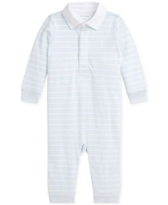 Baby Striped Cotton Jersey Coverall