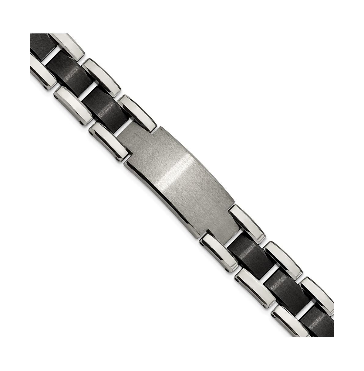 Tungsten Brushed and Polished Black Ip-plated Bracelet