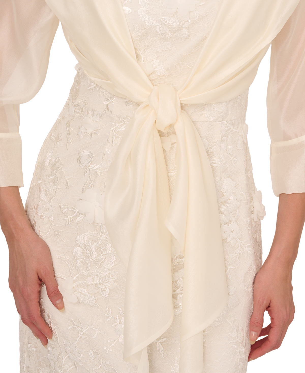 Adrianna Papell Women's Tie-Front Wrap Bolero Jacket