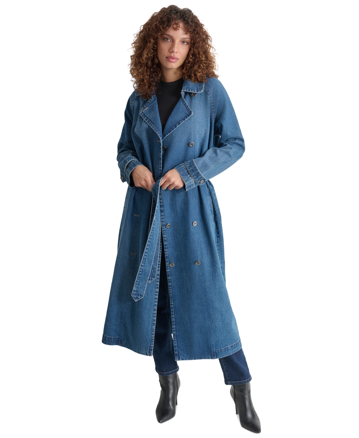 Dkny Jeans Women's Denim Trench Coat