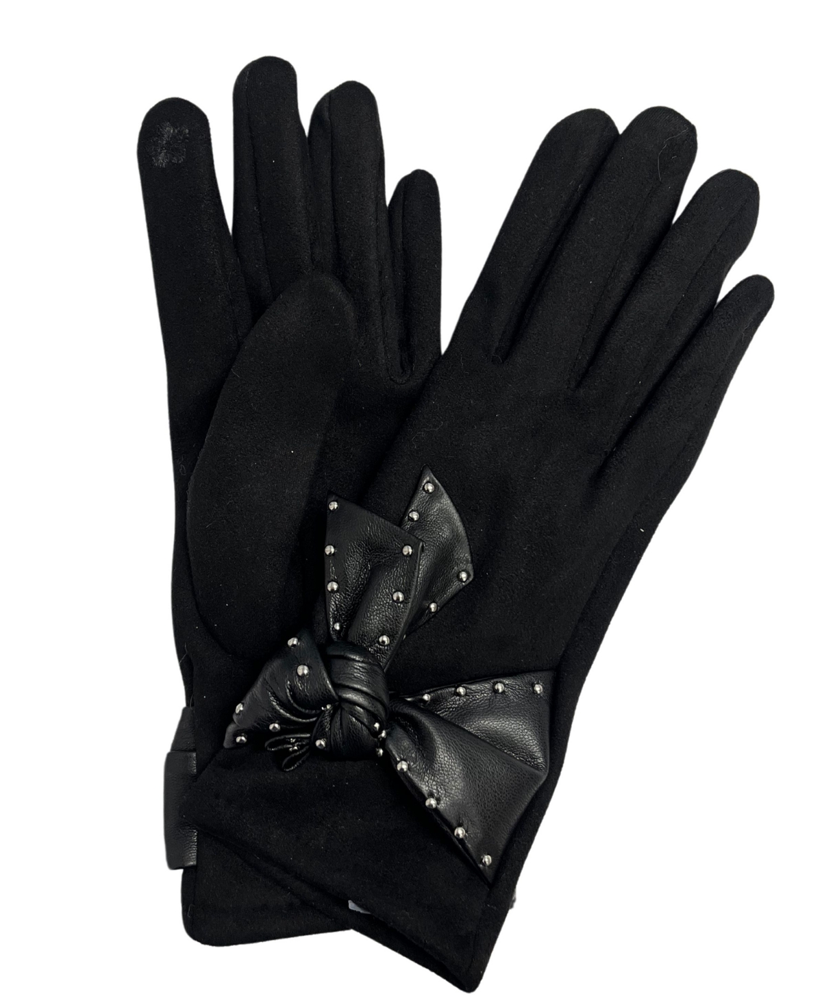 Marcus Adler Suede Glove With Bow In Black