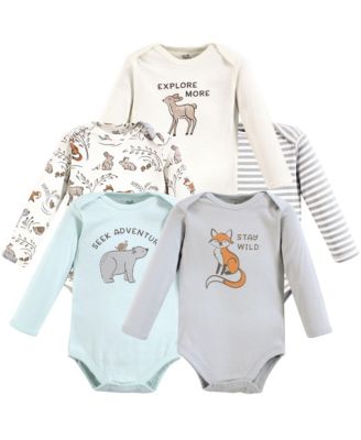 Touched by Nature Baby Boys Unisex Natural Cotton Long-Sleeve One-Piece - Dreamy woodland 40$