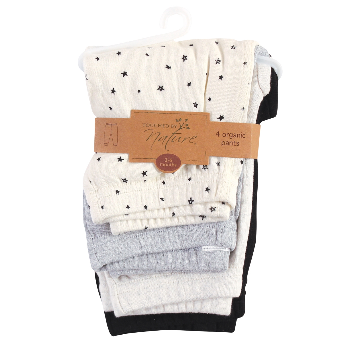 Touched by Nature Baby Boys Baby Organic Cotton Pants 4pk,- Star