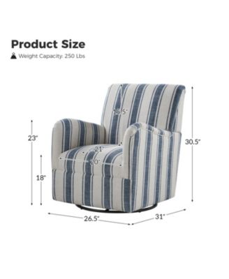 Pancy Transitional Swivel Armchair with 360-Degree Swivel