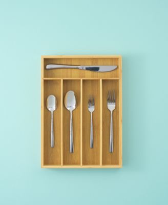 Bamboo 5 Slot Drawer Organizer for Kitchen Utensils