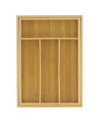 Bamboo Expandable Drawer Organizer for Kitchen Utensils