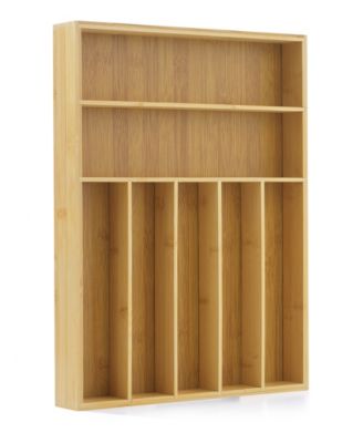 7 Compartment Bamboo Drawer Organizer
