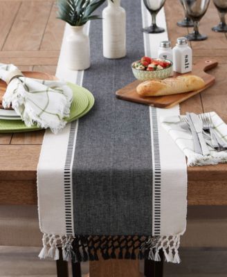 Dobby Stripe Ribbed Table Runner, 13"x72 "