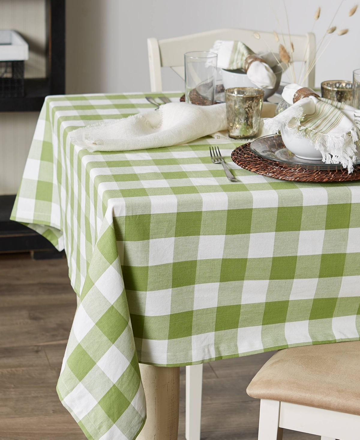Design Imports Buffalo Check Tablecloth, 52