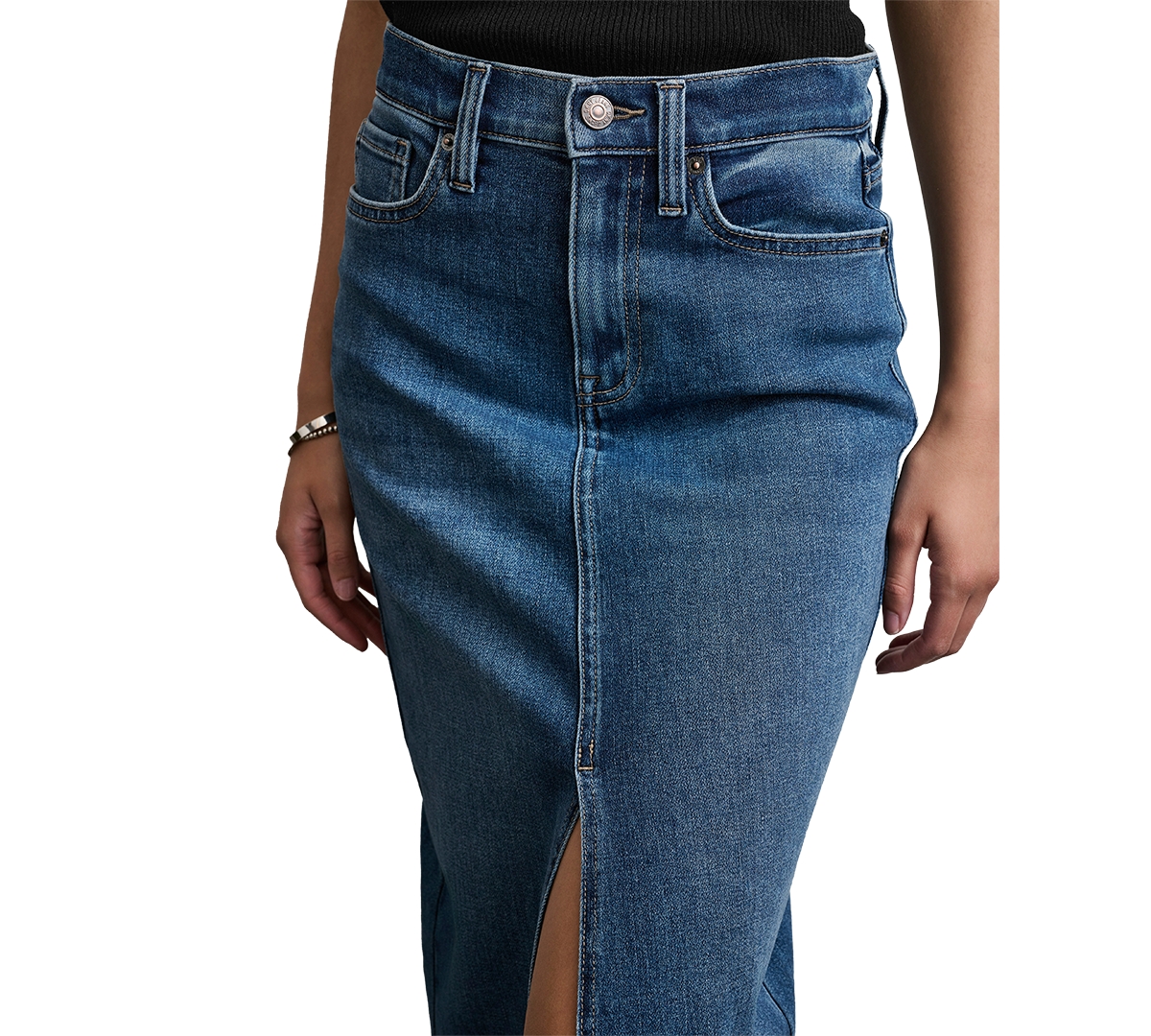 Dkny Jeans Women's High-Rise Denim Maxi Skirt