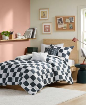 Miley Checkered 4-Pc. Comforter Set, Twin/Twin XL