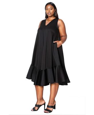 macy's black dress plus size Betsy & Adam Plus Size Embellished-Sleeve Bodycon Dress
