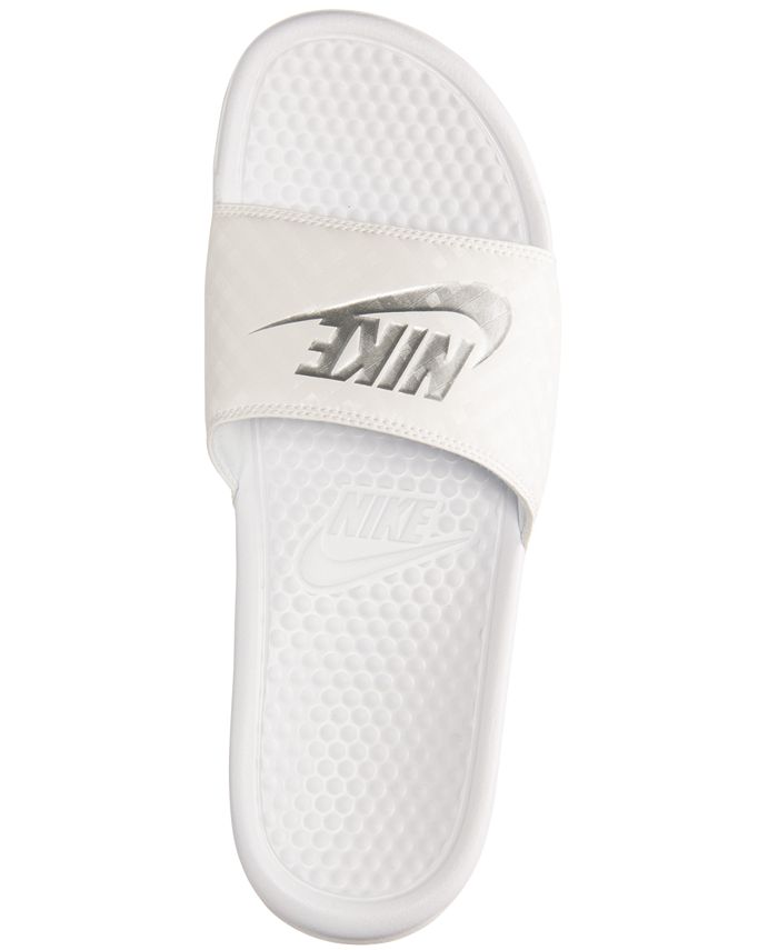 nike benassi just do it slides women's pink