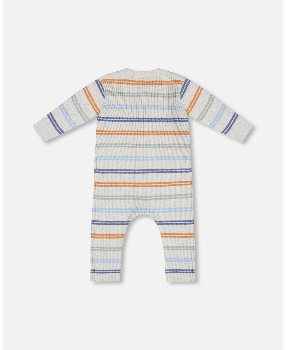 Deux par Deux Baby Boy Knitted Jumpsuit Stripe Hazel And Blue - Infant - Stripe hazel and blue