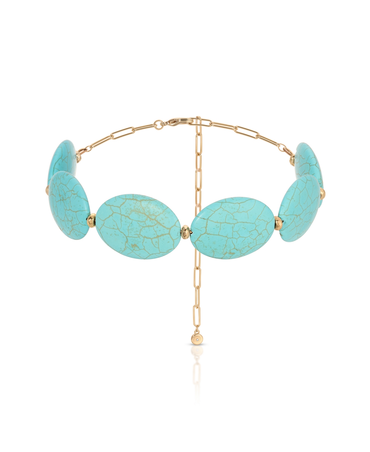 Oval Turquoise Stones Statement Choker - Turquoise