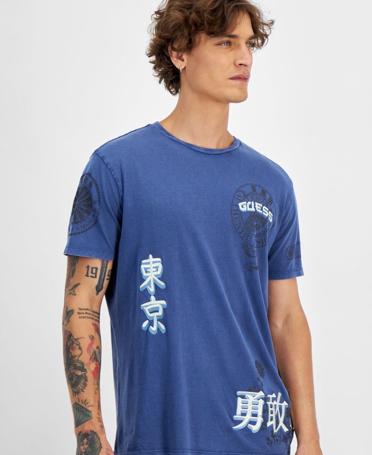 Guess Men's Japanese Dragon Graphic T-Shirt