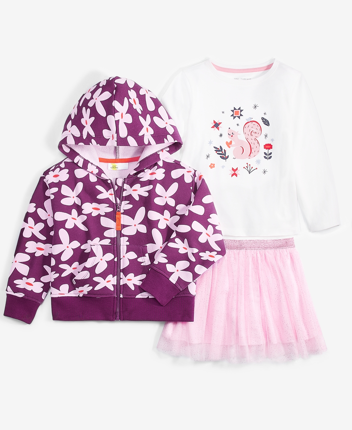 Epic Threads Toddler Girls Glitter Solid Tutu Skirt, Created for Macy's