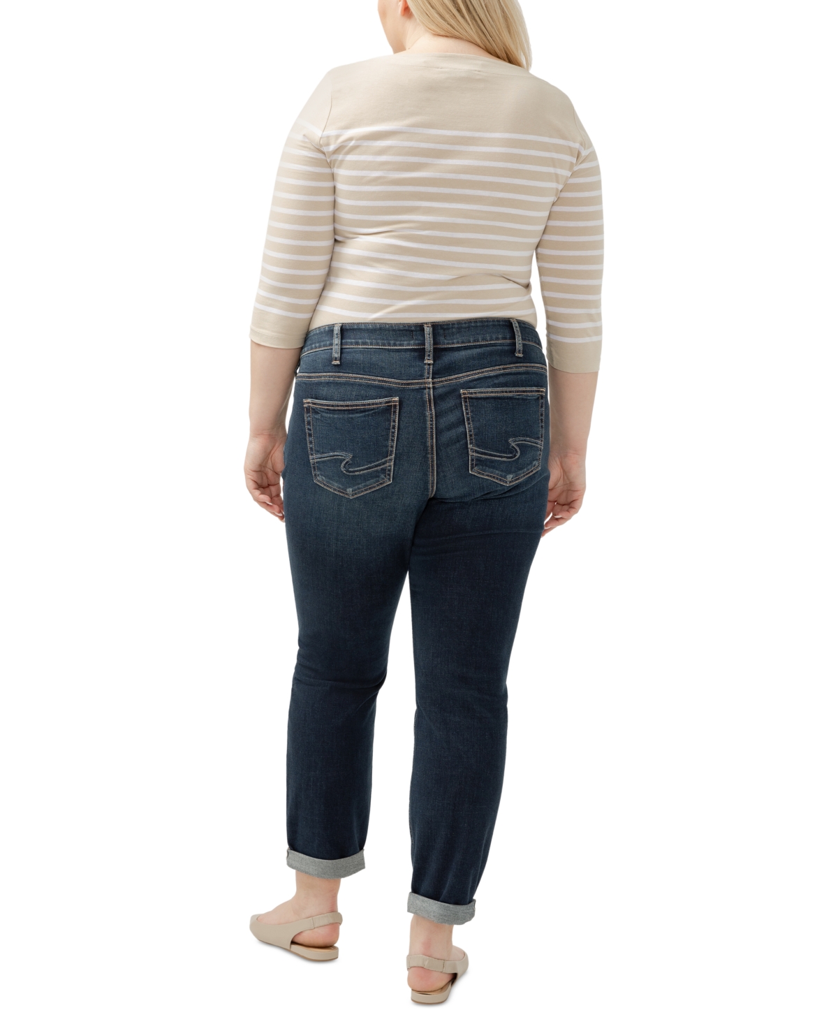 Silver Jeans Co. Plus Size Mid-Rise Boyfriend Jeans