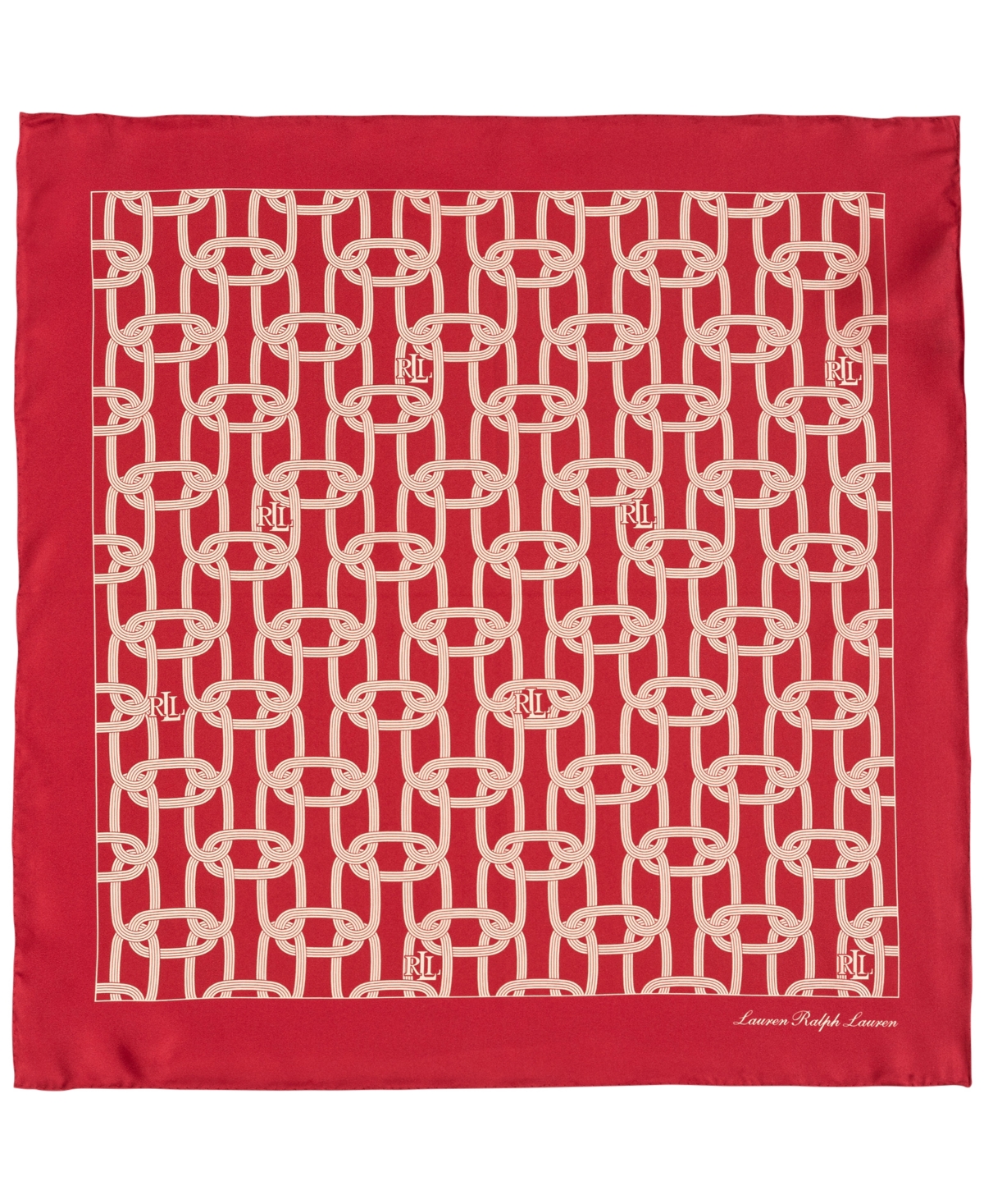 Chain Link Square Scarf - Festive Red