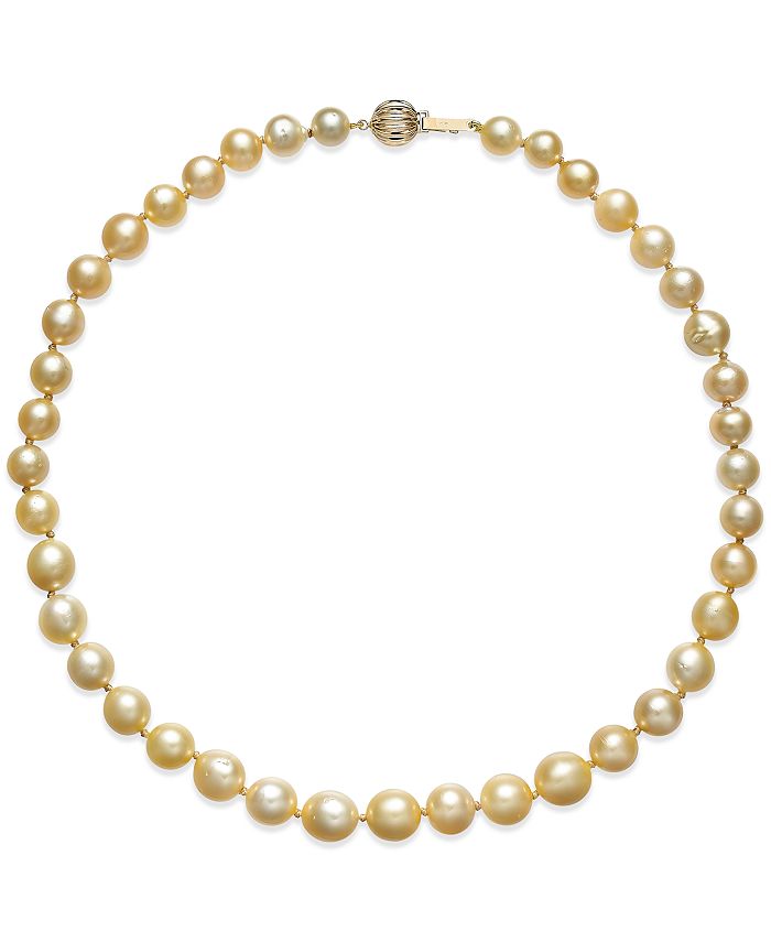 Macy's - Golden South Sea Cultured Pearl Necklace (8-10mm) in 14k Gold