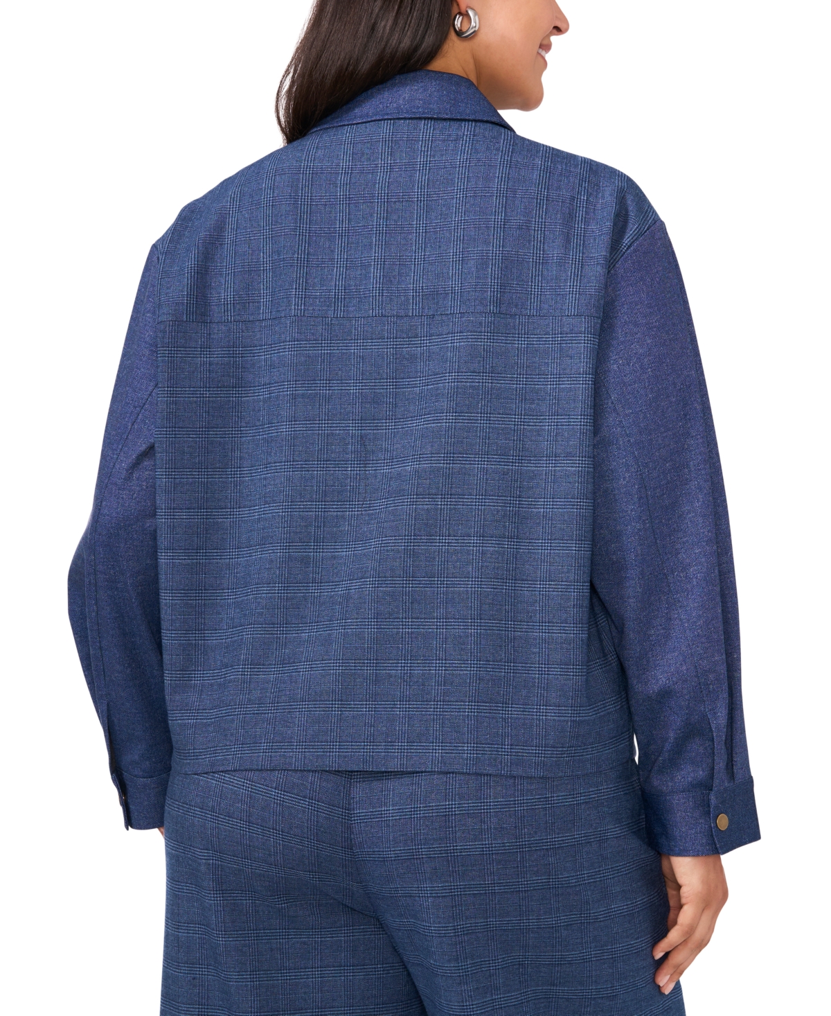 Vince Camuto Plus Size Collared Long-Sleeve Jacket