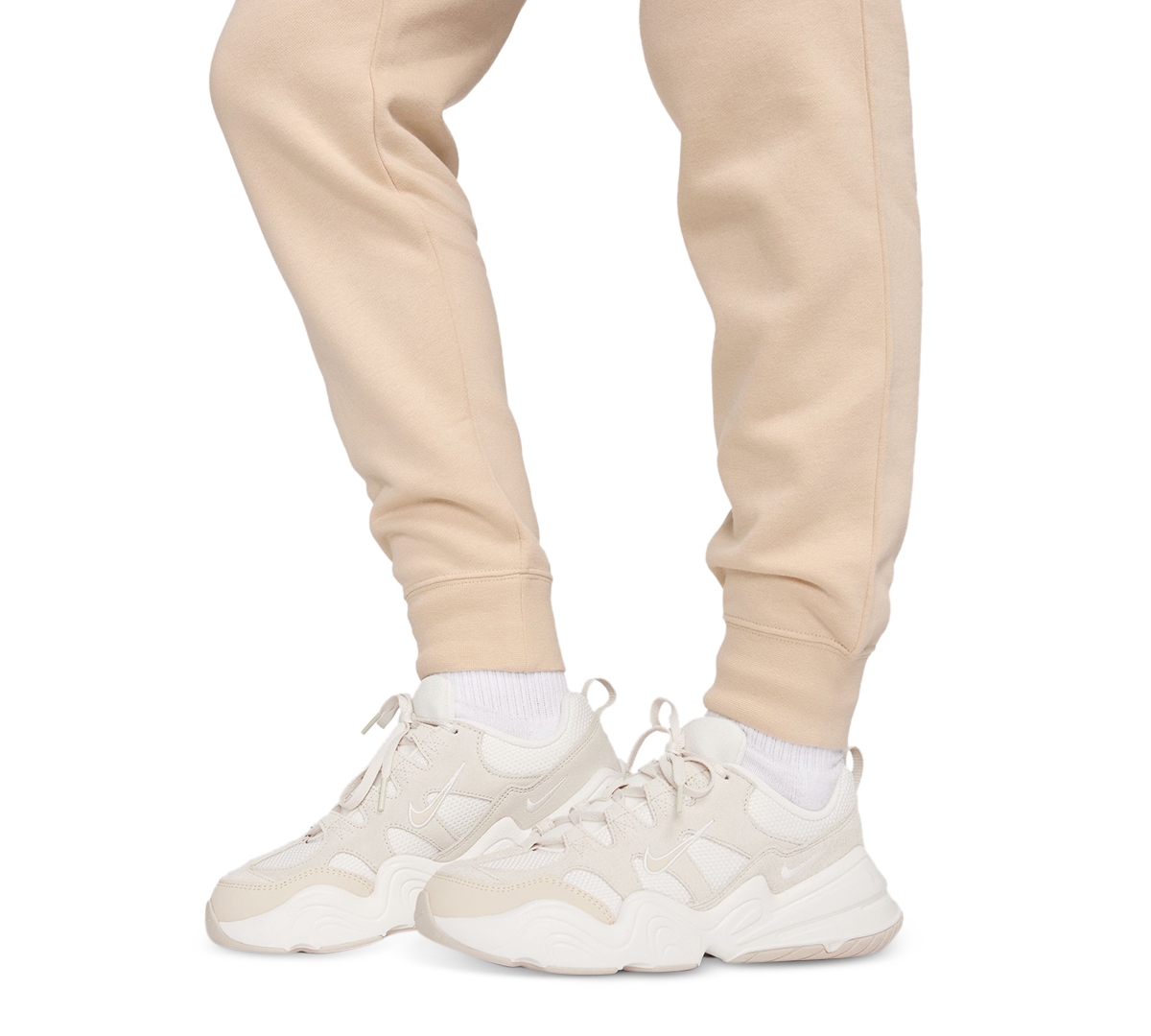 Nike Women's Sportswear Club Fleece Mid-Rise Joggers -white