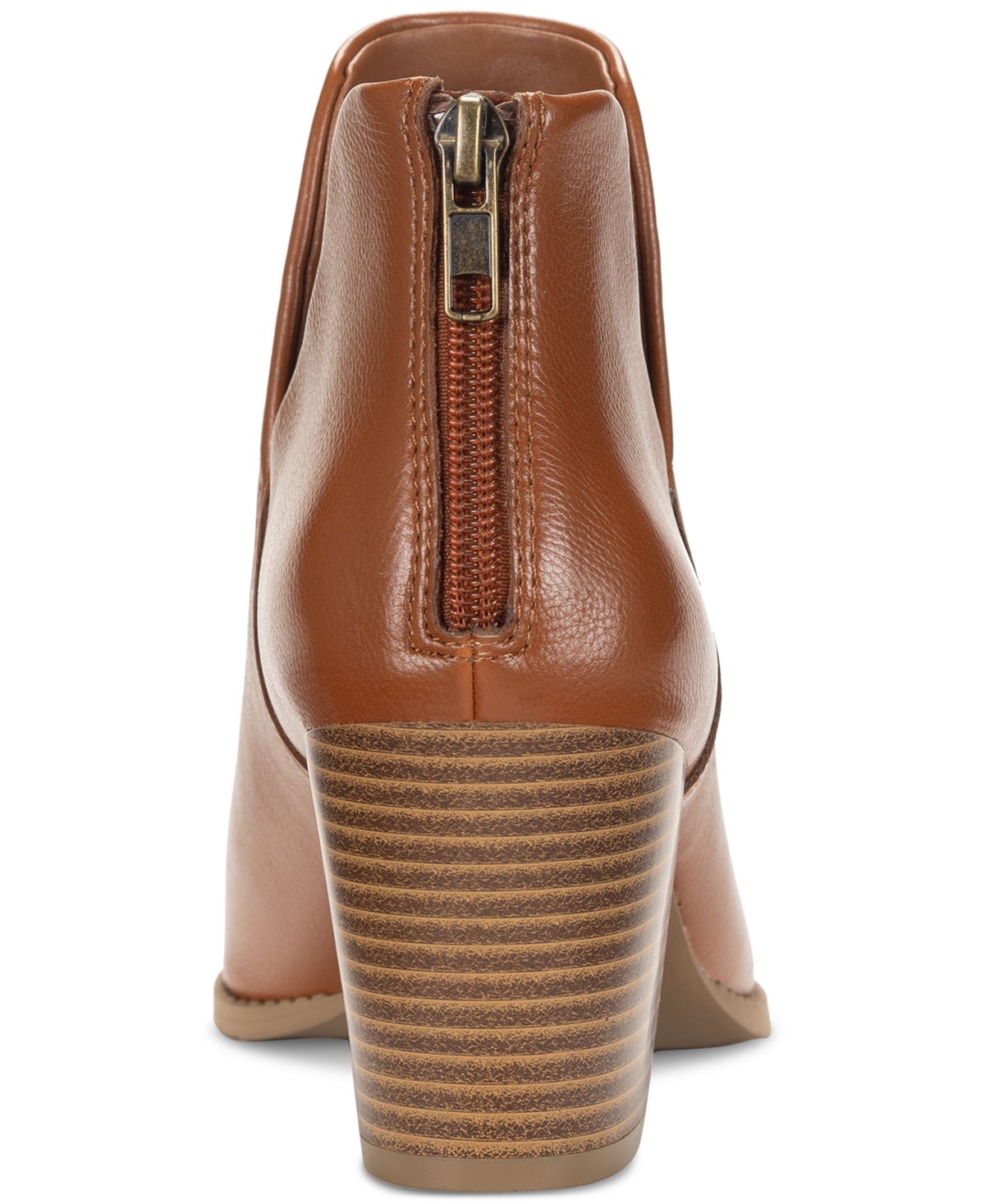 Sun + Stone Women's Elizaa Notched Pointed Toe Dress Booties, Created for Macy's - Cognac Sm2