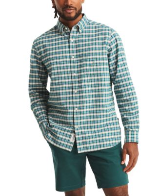 Nautica - Men's Relaxed-Fit Plaid Button-Down Oxford Shirt
