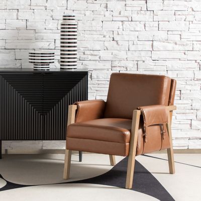 Olivia Farmhouse Armchair with Solid Wood Frame