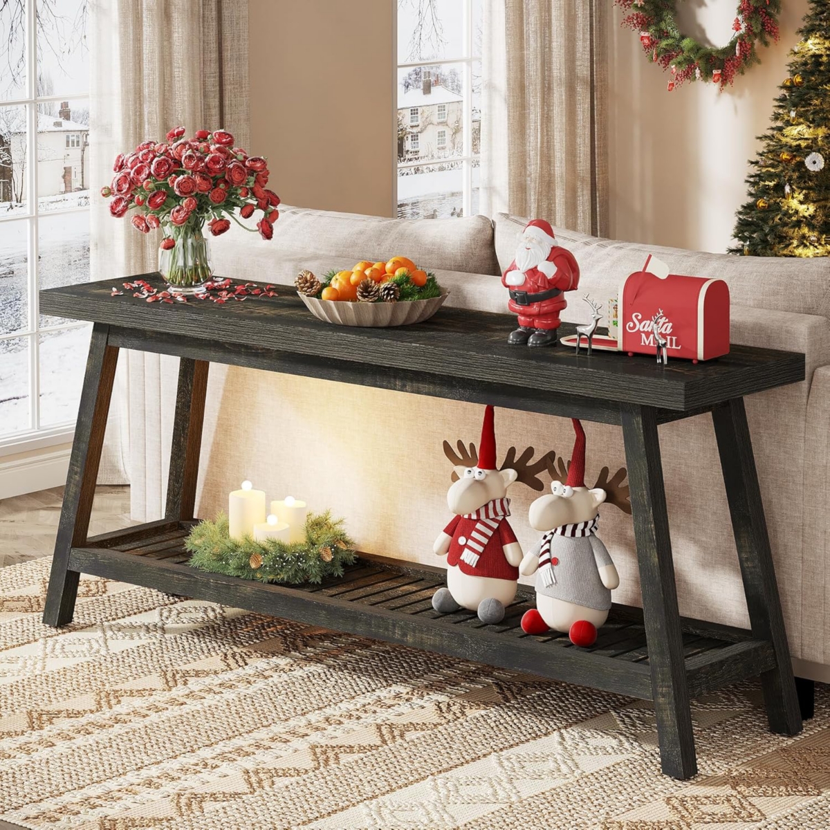 Tribesigns Farmhouse Console Entryway Table: 70.9 Inches Extra Long Console Table for Entryway