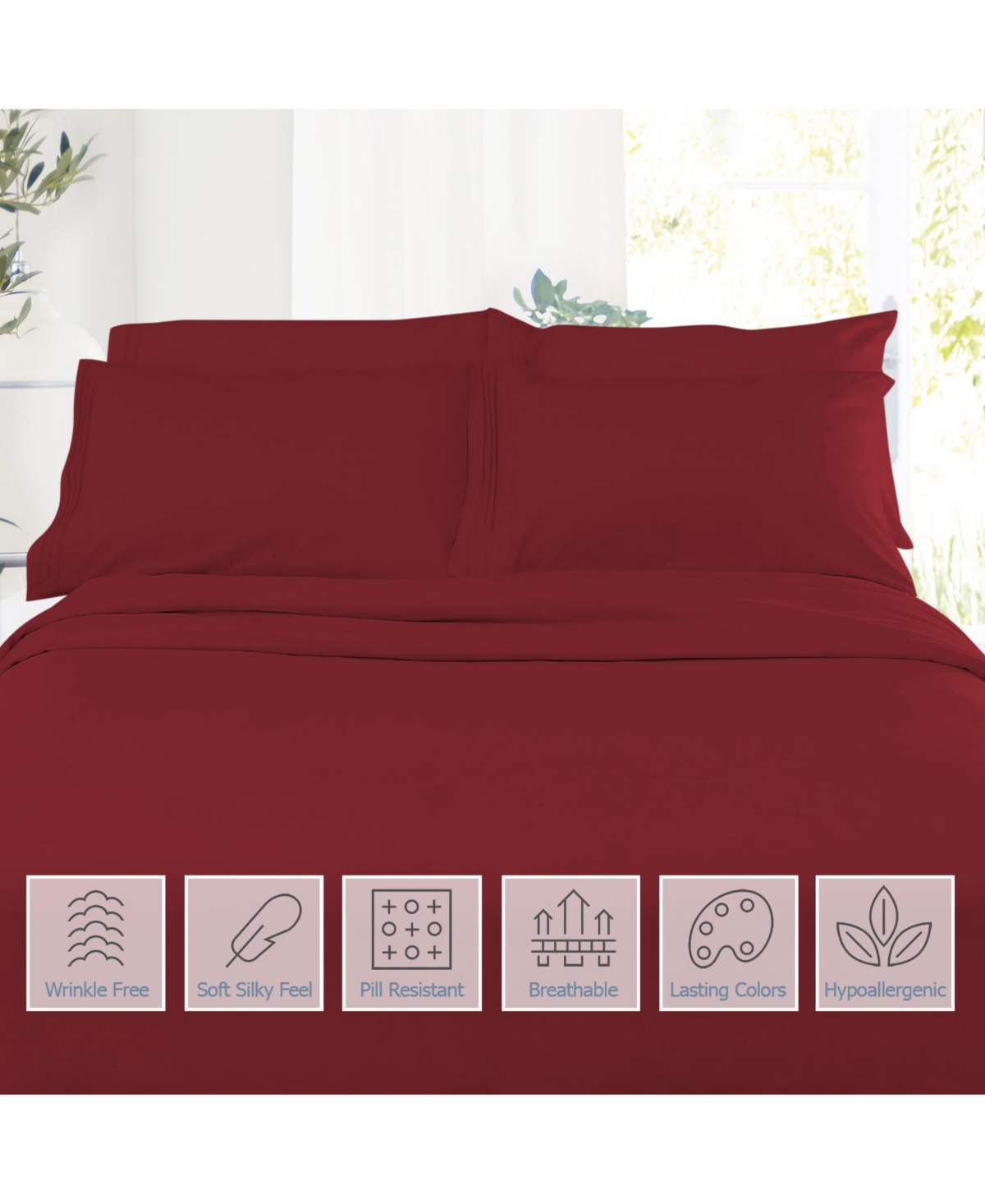 Clara Clark Extra Soft & Breathable 4 Piece Bed Sheet Set -