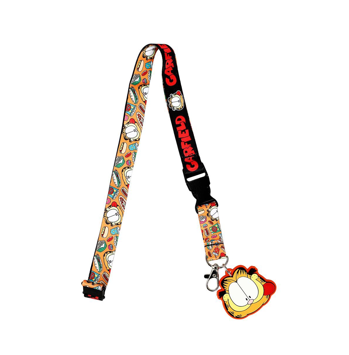 Food Lanyard with Rubber Charm - Orange