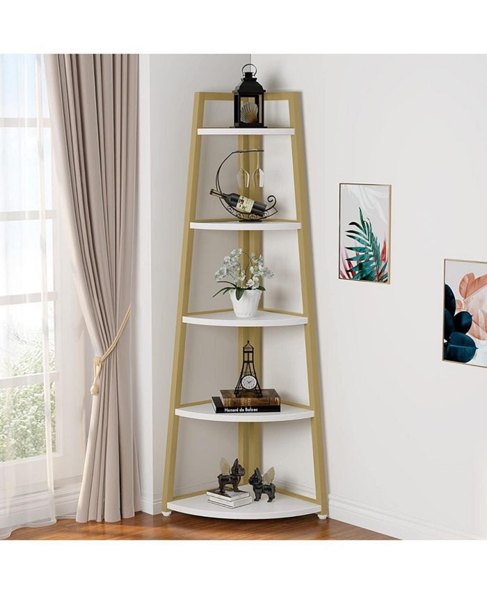 Tribesigns 70 inch Tall Corner Shelf, 5 Tier Industrial Corner ...
