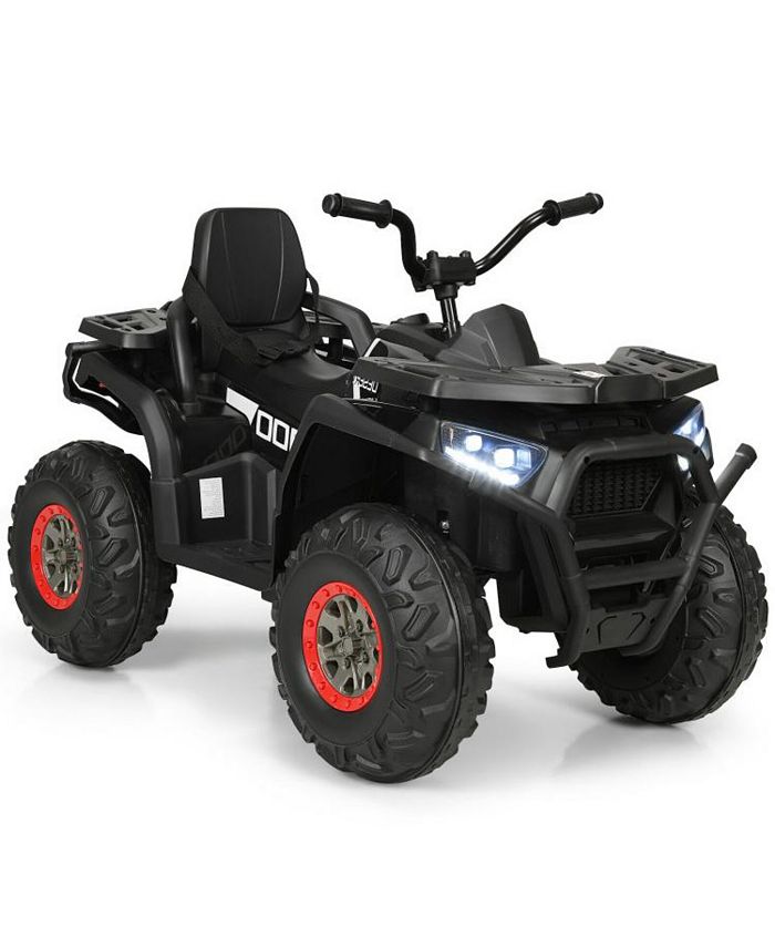 12V Kids Electric 4-Wheeler ATV Quad with MP3 & LED Lights - Black