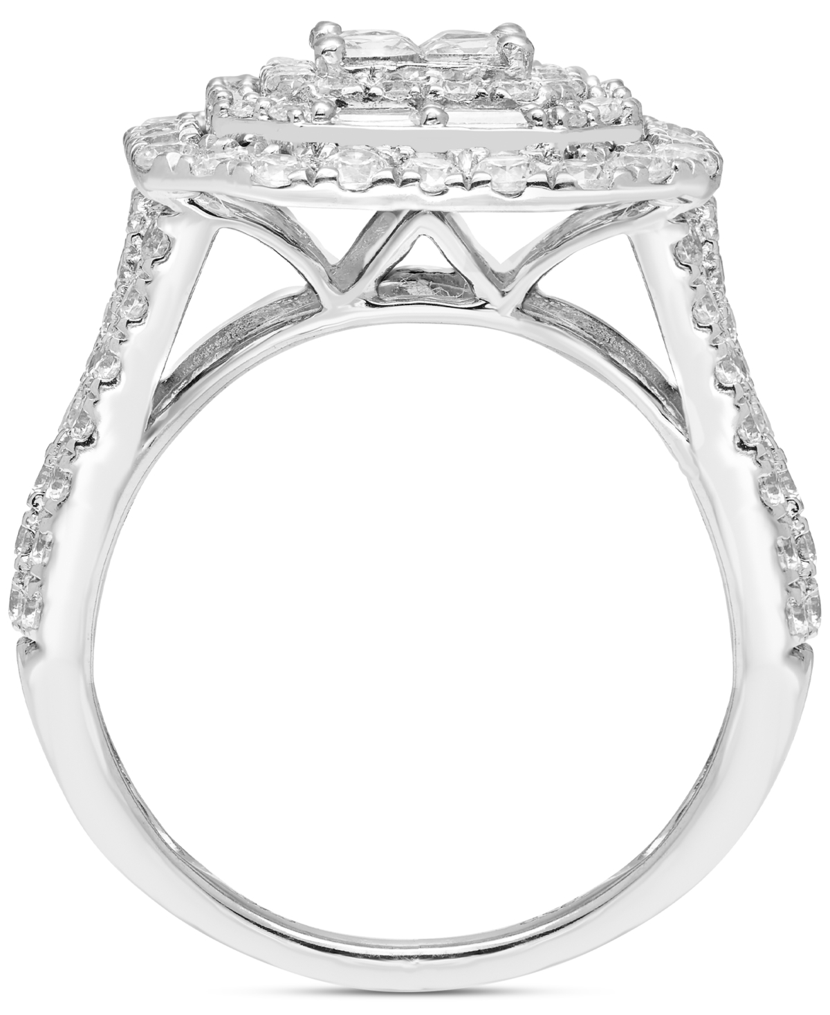 Macy's Diamond Mixed-cut Halo Engagement Ring (2 Ct. T.w.) In 14k White Gold In White Gold