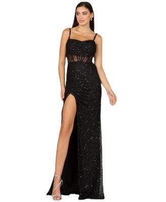 Women's Elegant Corset Gown with Slit