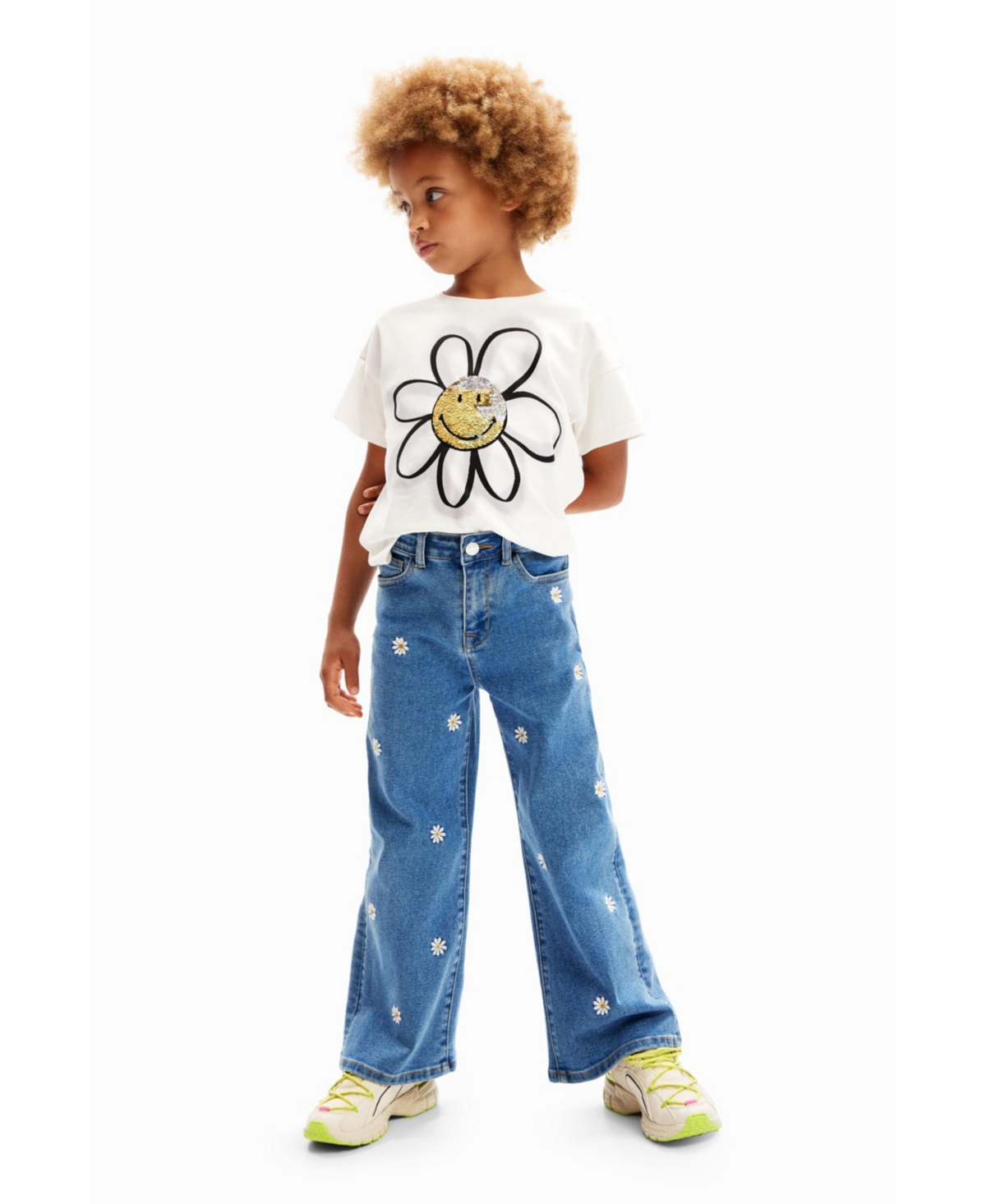 Desigual Girls Girls's Sequinned Smiley Originals T-shirt