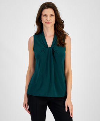 Kasper Women s Knot Front Sleeveless Blouse Macy s