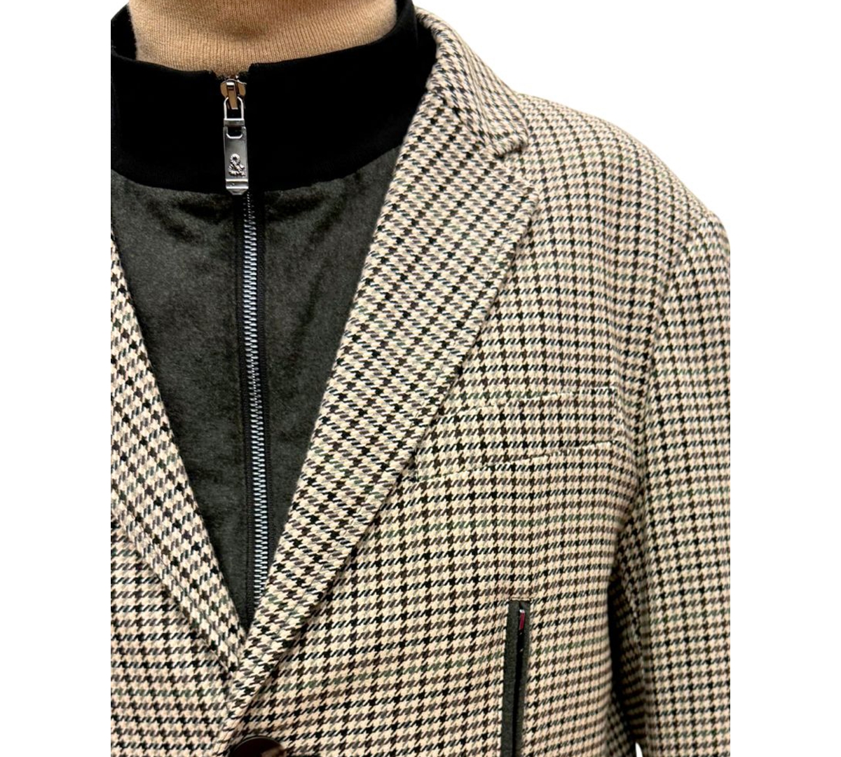 Paisley & Gray Men's Alexander Coat with Removable Bib and Brown & Green Houndstooth