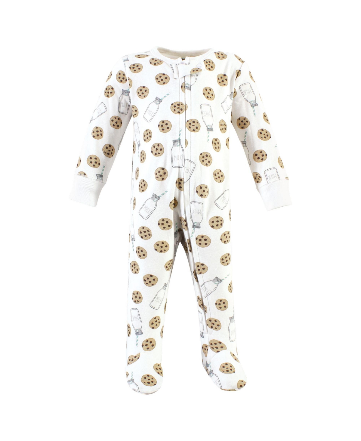 Hudson Baby Baby Boys Cotton Sleep and Play, Mint Gray Milk And Cookies, Months - Mint gray milk and cookies