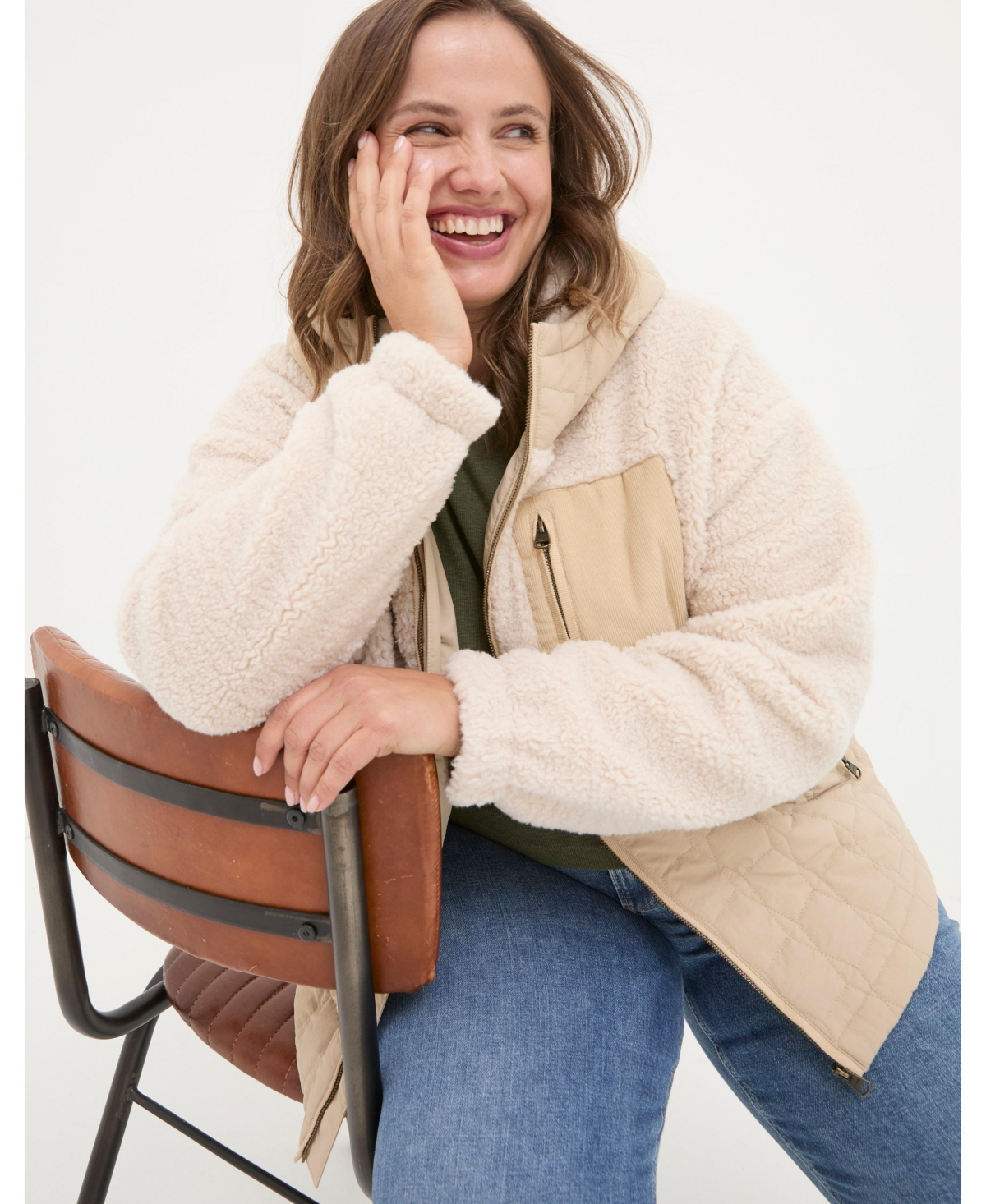 FatFace Women's Honey Fleece Quilted Jacket