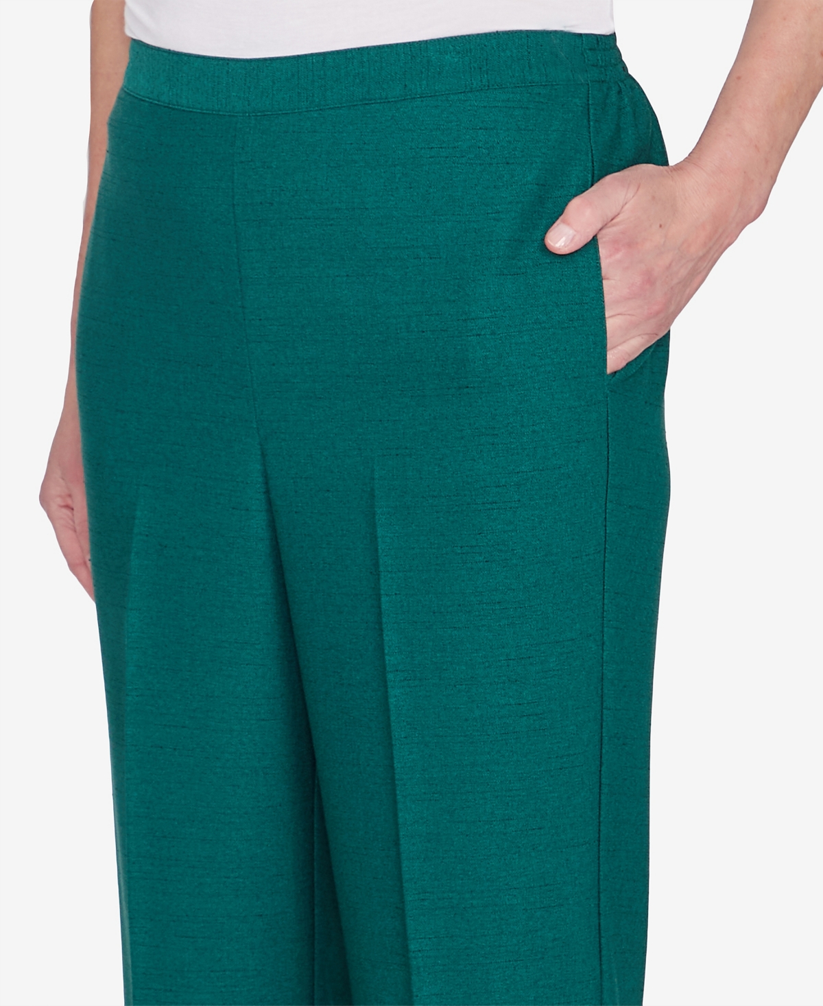 Alfred Dunner Petite Telluride Millennium Faux Fly Front Short Length Pants In Cashew