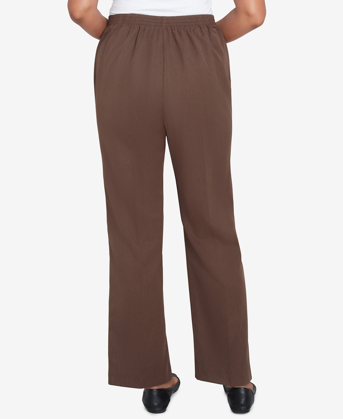 Alfred Dunner Plus Womens High Rise Heathered Straight Leg Pants In Chocolate