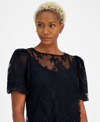 Women's Round-Neck Lace Blouse, Created for Macy's 