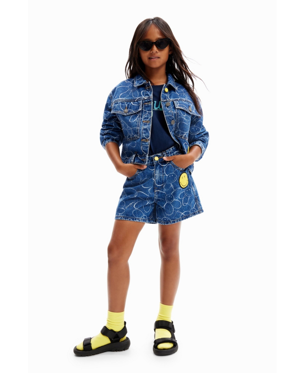 Desigual Girls Girls's Smiley Originals denim trucker jacket