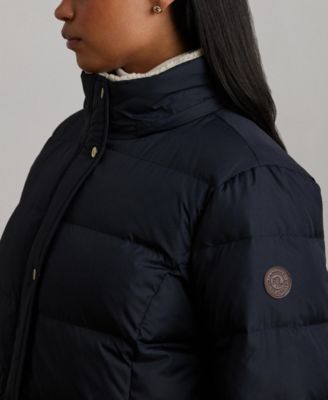 Plus Size Faux-Fur-Trim Hooded Puffer Coat