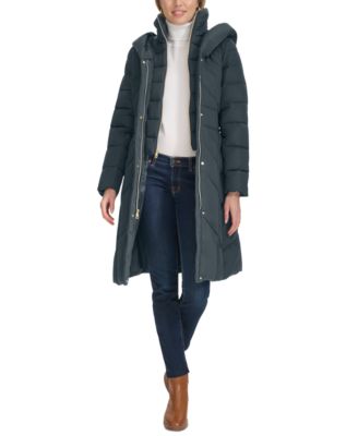 限定セール【Cole Haan】Hooded Long Down Puffer Coat Cole Haan Women's Bibbed Hooded Puffer Coat - Macy's