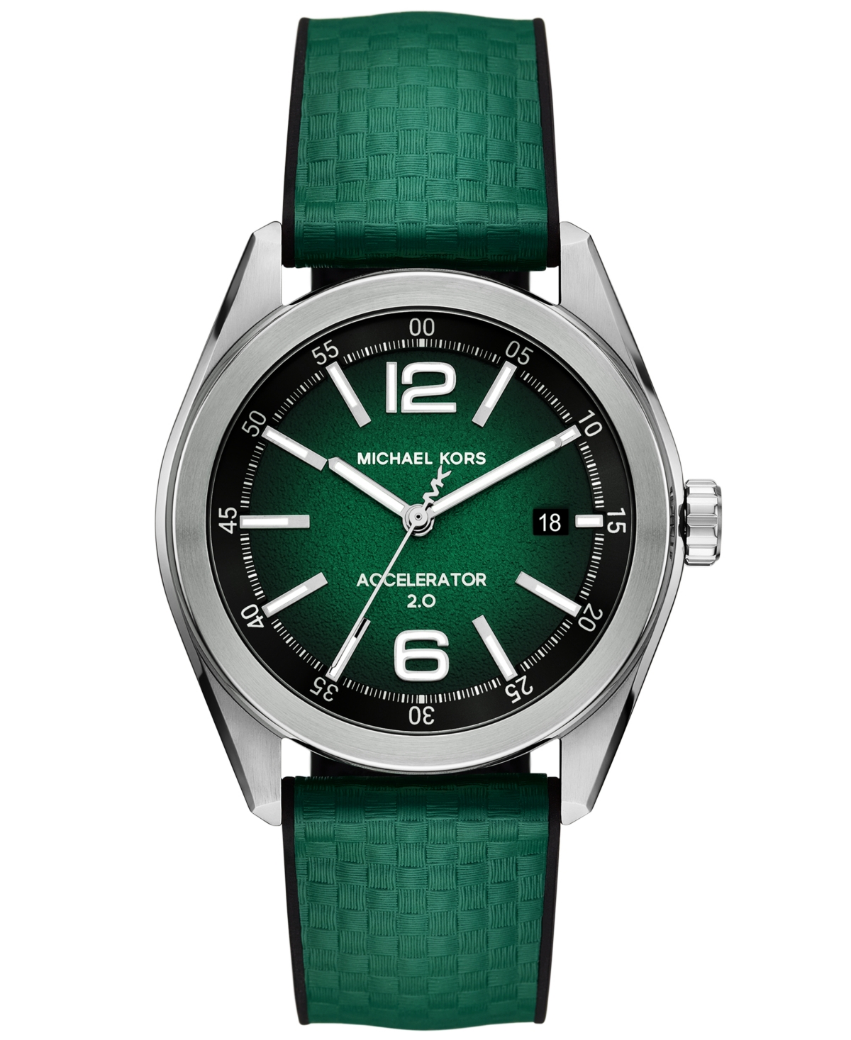 Michael Kors Men's Accelerator 2.0 Three-hand Date Green Nylon And Silicone Watch 42mm In Green