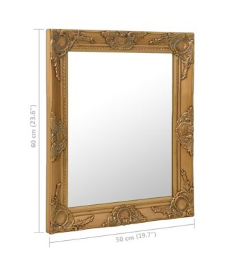 Wall Mirror Baroque Style 19.7"x23.6" Gold