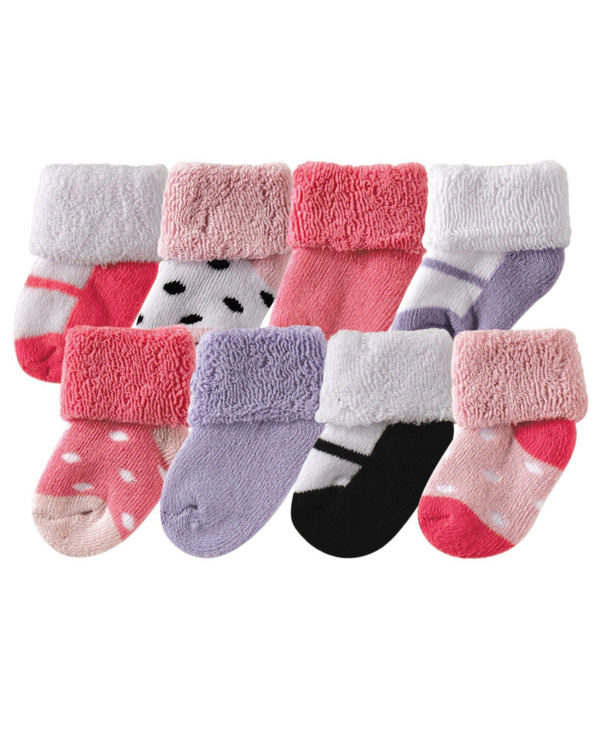 Luvable Friends Baby Girls Newborn Terry Socks